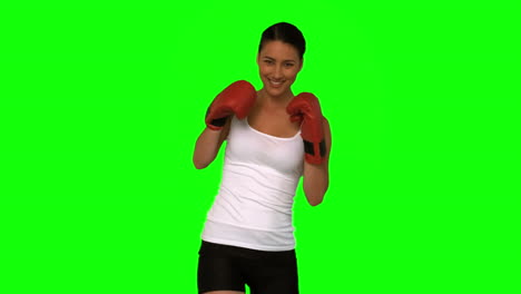 Attractive-woman-boxing