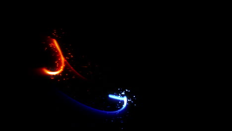 Red-and-blue-line-light-on-black-background