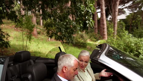 Pareja-En-Un-Auto-Plateado