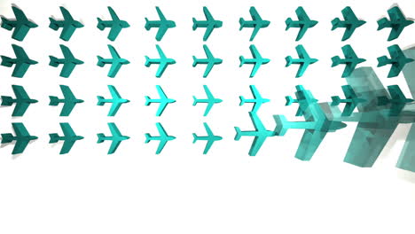 Blaue-Flugzeuge-Erscheinen-In-Einer-Gitteranimation