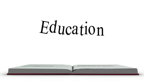 Das-Wort-Bildung-Erscheint-Aus-Einem-Roten-Buch