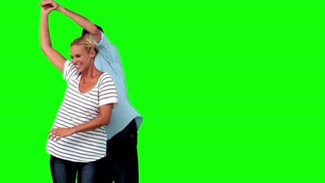 Liebhaber-Tanzen-Zusammen-Auf-Greenscreen