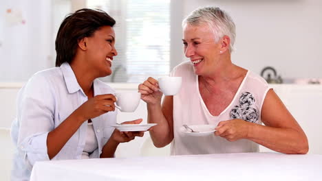 Mujeres-Jubiladas-Poniéndose-Al-Día-Y-Riendo-Juntas