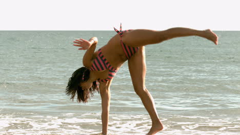 Woman-doing-cartwheel