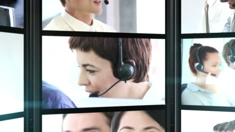 Several-short-clips-showing-call-center-employees