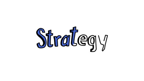 Animation-of-the-word-strategy-appearing-slowly