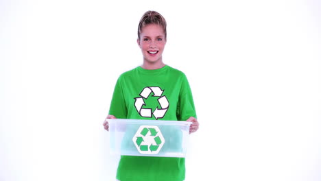 Environmental-activist-holding-plastic-box