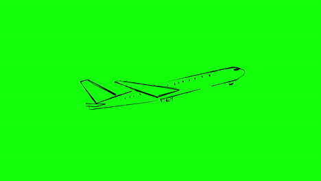 Animation-of-slowly-appearing-white-aeroplane-