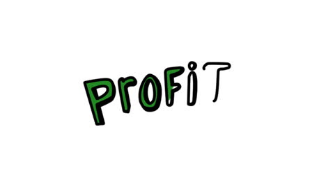 Animation-Des-Wortes-„Profit“,-Das-Langsam-Heranreift