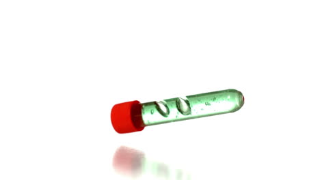 Test-tube-falling-and-bouncing-on-white-background