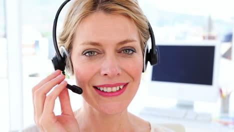 Happy-call-center-agent-on-a-call