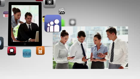 Business-animation-showing-meeting-and-app-icons