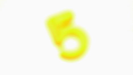 Gelbe-Nummer-Fünf-Abheben-Von-Weißem-Hintergrund