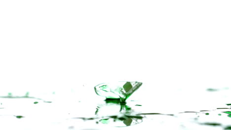 Beaker-with-green-liquid-falling-and-breaking