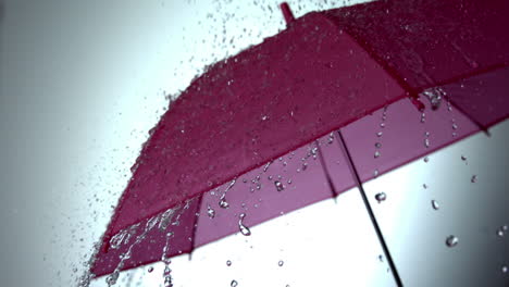 Rain-falling-on-pink-umbrella