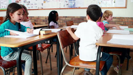 Little-children-talking-in-classroom