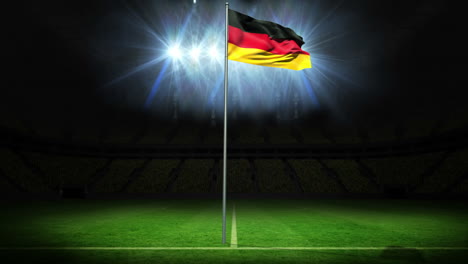 Deutsche-Nationalflagge-Weht-Am-Fahnenmast