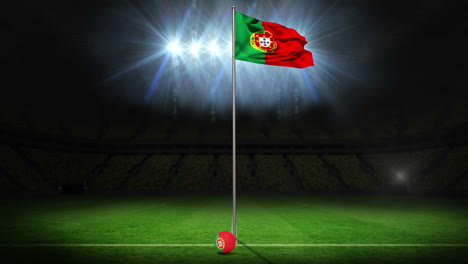 Portugal-national-flag-waving-on-flagpole