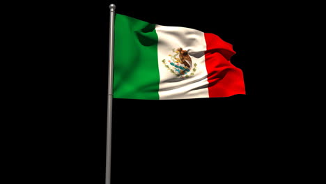 Bandera-Nacional-De-México-Ondeando-En-El-Asta-De-La-Bandera-