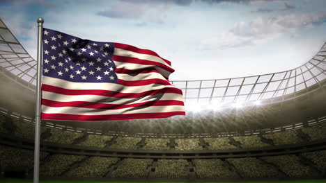 Bandera-Nacional-De-Los-Estados-Unidos-De-América-Ondeando-En-El-Estadio