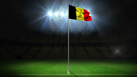 Belgium-national-flag-waving-on-flagpole-