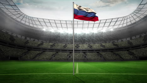 Russia-national-flag-waving-on-flagpole