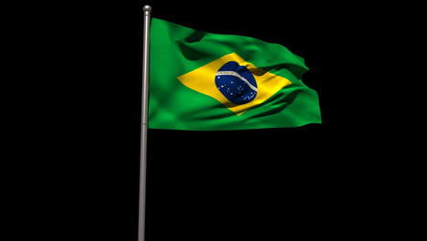 Bandera-Nacional-De-Brasil-Ondeando-En-El-Asta-De-La-Bandera