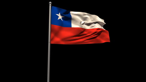 Chile-national-flag-waving-on-flagpole