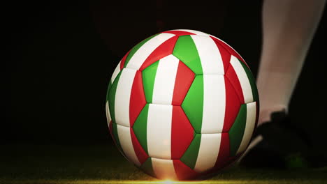 Football-player-kicking-italy-flag-ball