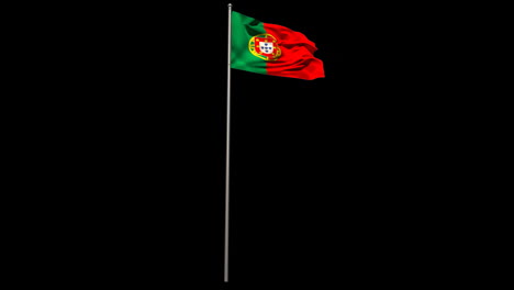 Bandera-Nacional-De-Portugal-Ondeando-En-El-Asta-De-La-Bandera