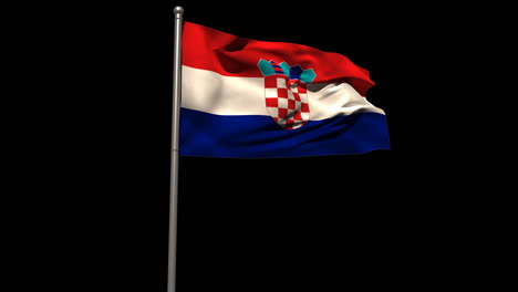 Croatia-national-flag-waving-on-flagpole