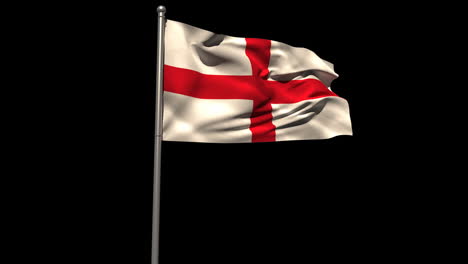Bandera-Nacional-De-Inglaterra-Ondeando-En-El-Asta-De-La-Bandera-