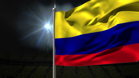 Bandera-Nacional-De-Colombia-Ondeando-En-El-Asta-De-La-Bandera