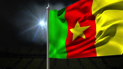 Cameroon-national-flag-waving-on-flagpole