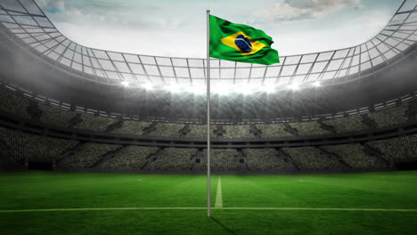 Brazil-national-flag-waving-on-flagpole