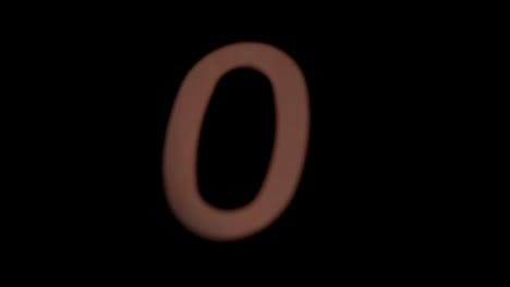 The-number-0-rising-on-black-background