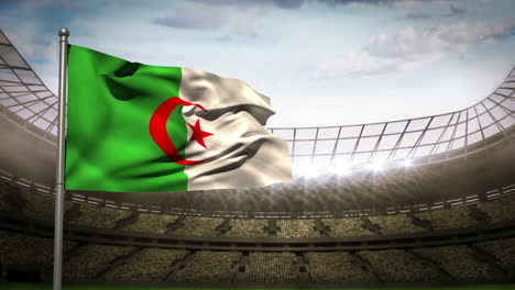 Algeriens-Nationalflagge-Weht-In-Der-Stadionarena