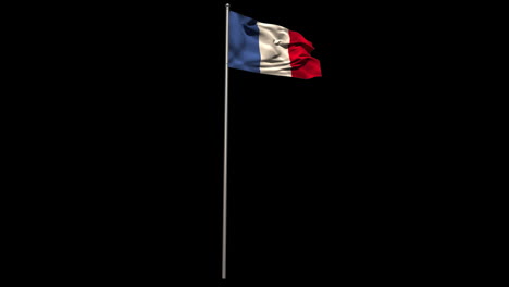 Bandera-Nacional-De-Francia-Ondeando-En-El-Asta-De-La-Bandera