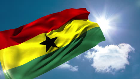 Ghana-national-flag-blowing-in-the-breeze
