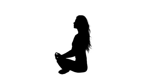Pretty-woman-sitting-in-lotus-pose-silhouette