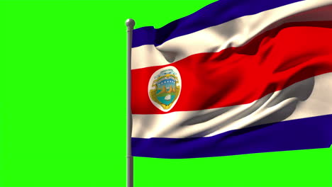 Bandera-Nacional-De-Costa-Rica-Ondeando-En-El-Asta-De-La-Bandera