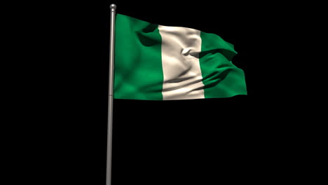 Bandera-Nacional-De-Nigeria-Ondeando-En-El-Asta-De-La-Bandera