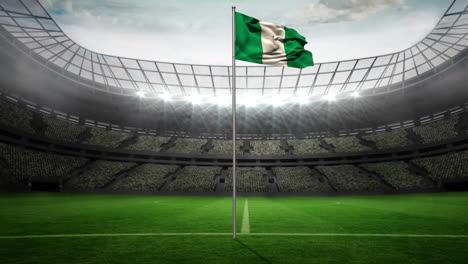 Nigeria-national-flag-waving-on-flagpole