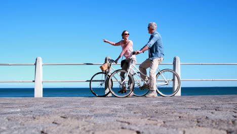 Active-seniors-going-on-a-bike-ride-by-the-sea