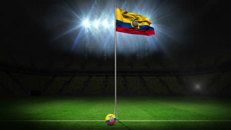 Ecuador-national-flag-waving-on-flagpole