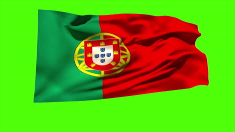 Bandera-Nacional-De-Portugal-Ondeando-En-La-Brisa