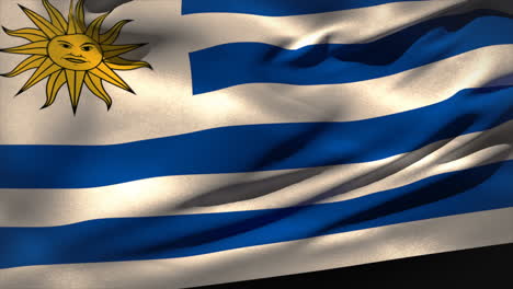Digitally-generated-uruguay-flag-waving