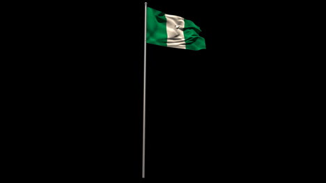 Bandera-Nacional-De-Nigeria-Ondeando-En-El-Asta-De-La-Bandera