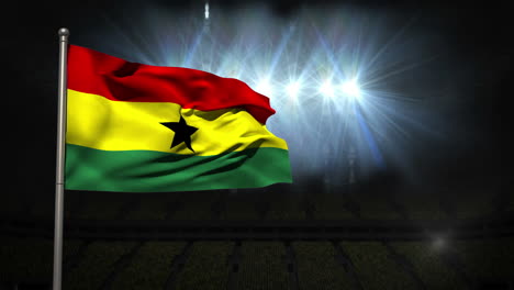 Ghana-national-flag-waving-on-flagpole