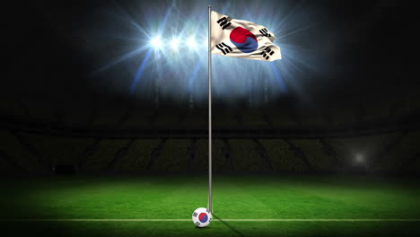 Korea-Republic-national-flag-waving-on-flagpole